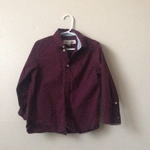 Dot button up, wine colored